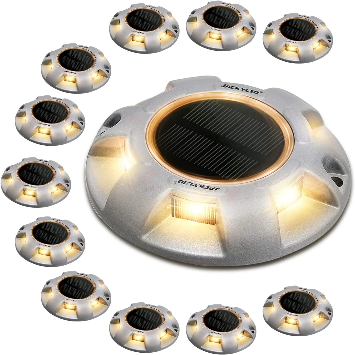 JACKYLED Long-lasting Solar Lights Waterproof Driveway Dock