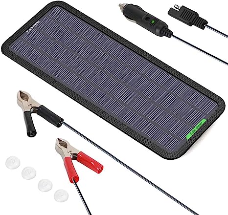 ALLPOWERS 18V 12V 5W Portable Solar Panel Car Boat Power Solar Panel Battery Charger Maintainer for Automotive Motorcycle Tractor Boat RV Batteries