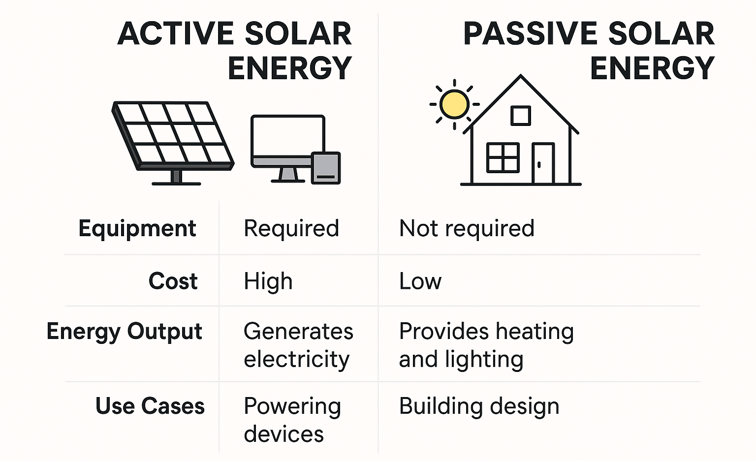 Difference between Active and Passive Solar Energy system