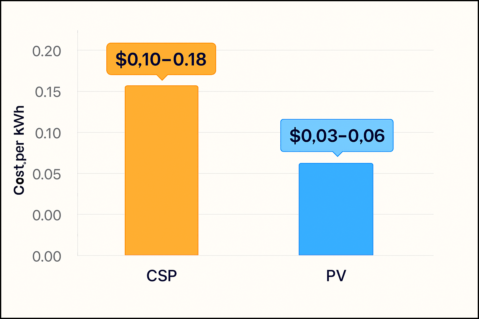 Cost of CSP vs PV system